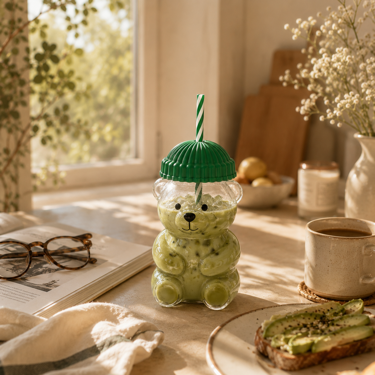 Beary™ – Vaso Osito con Pajita, 590ml