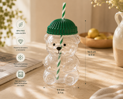Beary™ – Vaso Osito con Pajita, 590ml