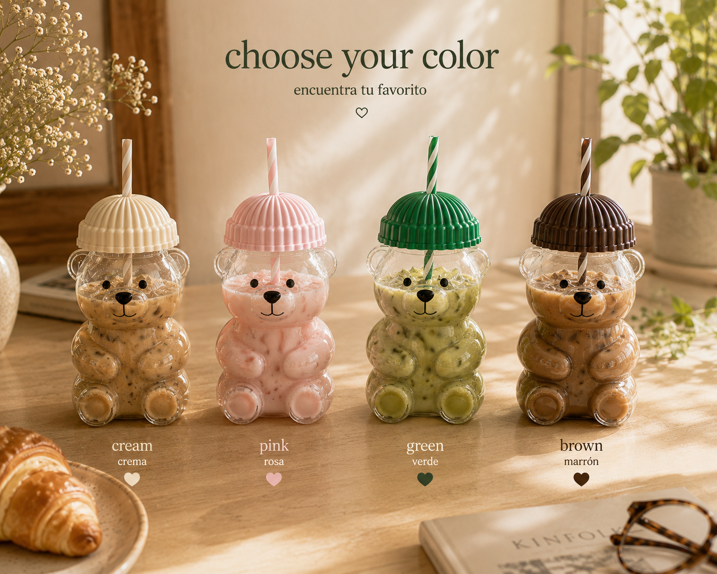 Beary™ – Vaso Osito con Pajita, 590ml