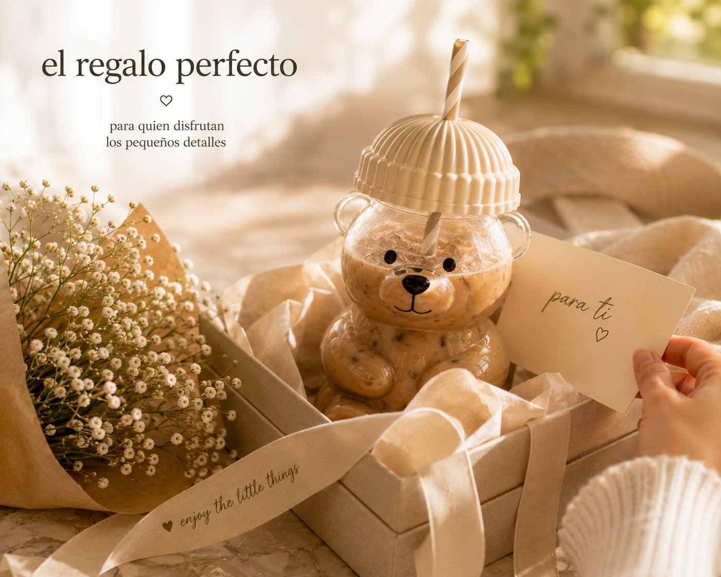Beary™ – Vaso Osito con Pajita, 590ml